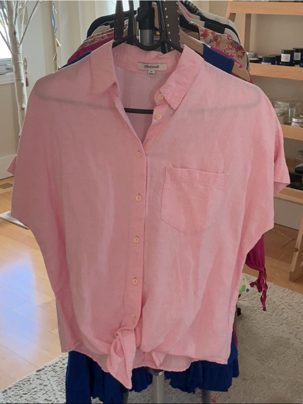 Madewell Linen Pink Shirt